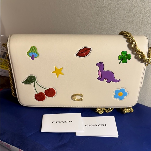 Coach Handbags - Authentic Coach Cream Crossbody Bag with Colorful Patches